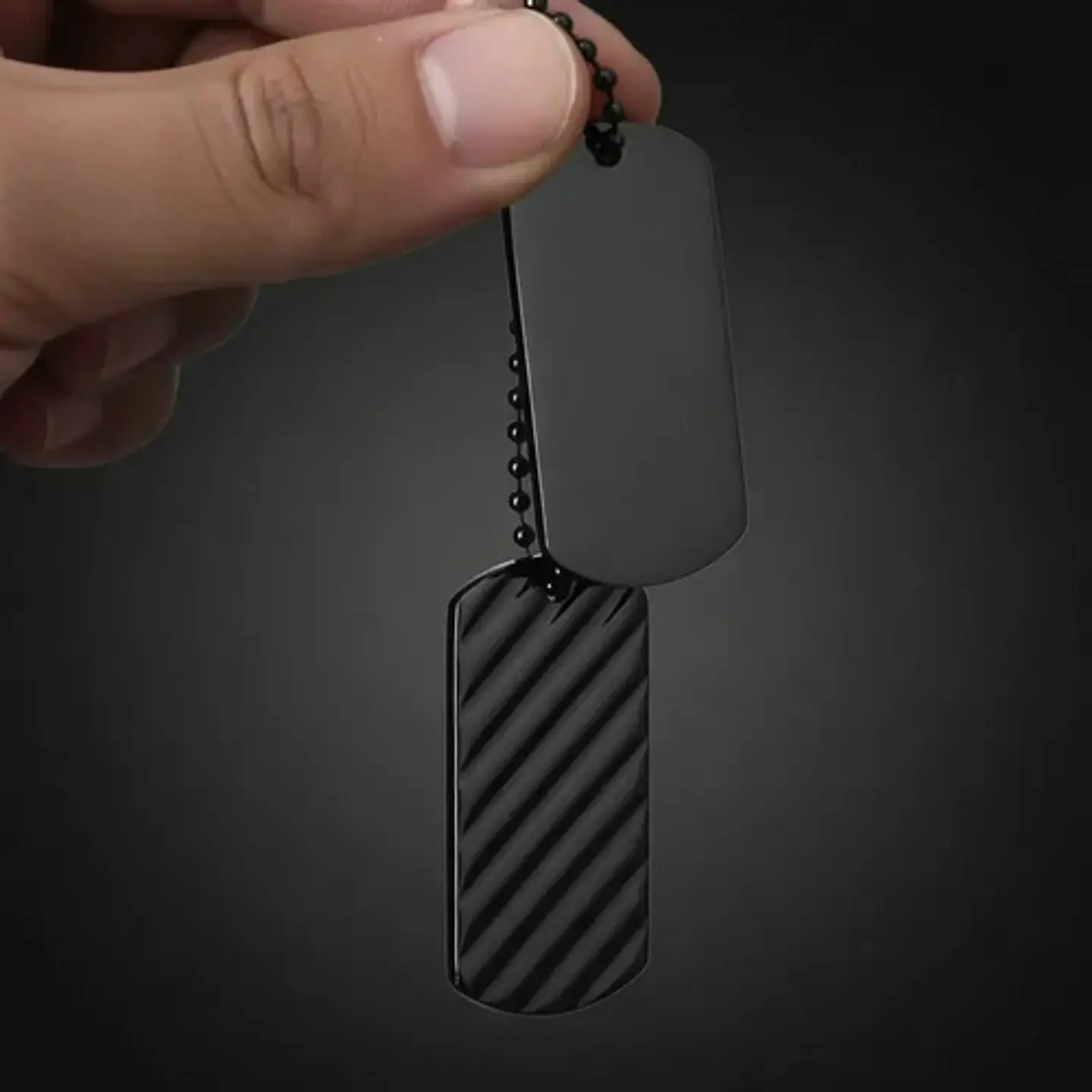 Collar De Acero Para Hombre Dijes Placas Militares Plata 16