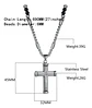 Collar Para Hombre Con Dije Cruz De Acero Cuentas De Ágata  Plateado - Miniatura 3