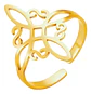 Anillo Amuleto Mujer Celta Nudo De Bruja De Acero Color Oro - Miniatura 1