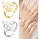 Anillo Amuleto Mujer Celta Nudo De Bruja De Acero Color Oro - Miniatura 6