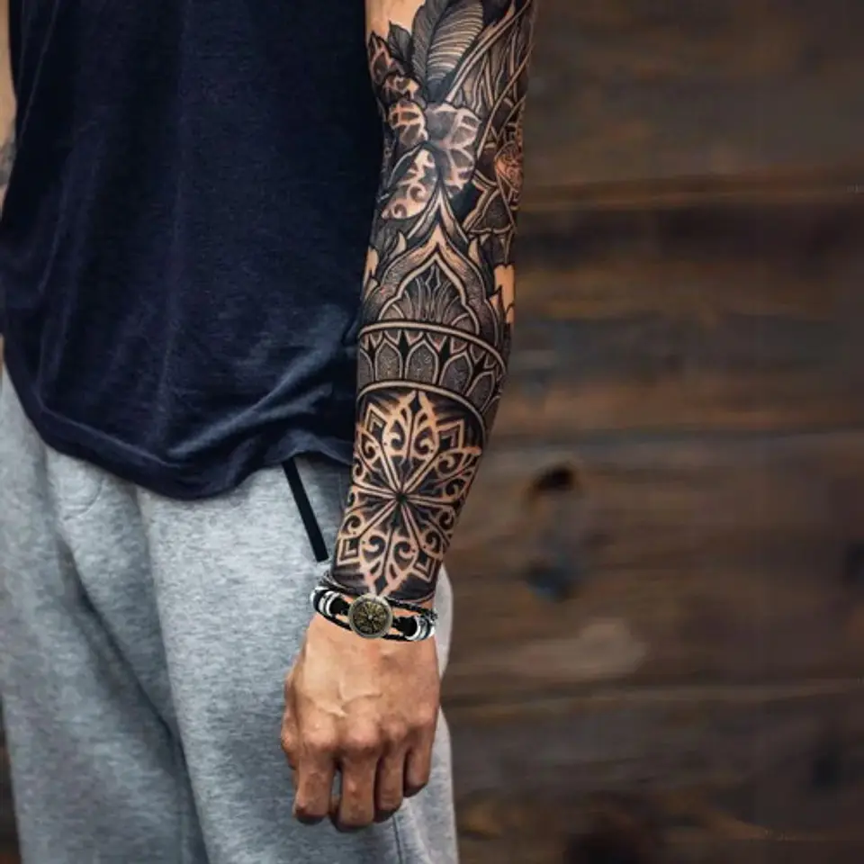 Pulsera Para Hombre Manilla Cuero Brújula Vikinga Vegvisir 13