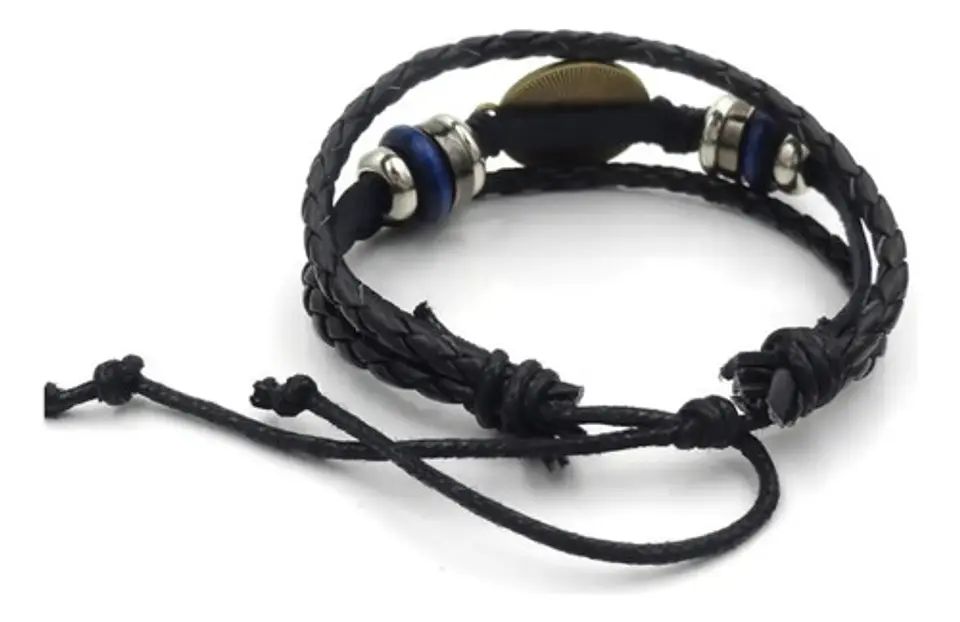 Pulsera Para Hombre Manilla Cuero Brújula Vikinga Vegvisir 16