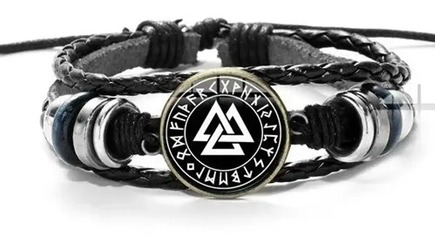 Pulsera Para Hombre Manilla Cuero Brújula Vikinga Vegvisir 18