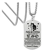 Collar Mujer Con Dije Placa Para Mi Esposa Acero Color Plata - Miniatura 1
