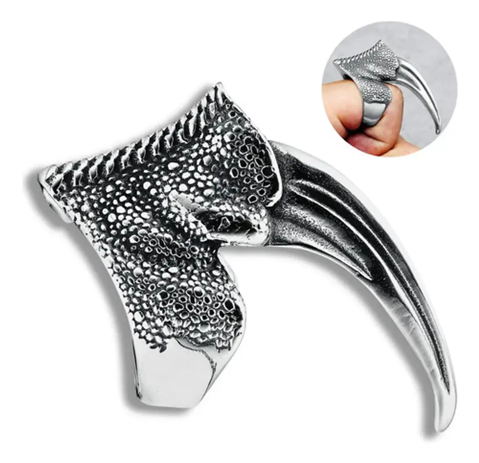 Anillo Para Hombre Y Mujer En De Forma Garra De Águila Acero 1