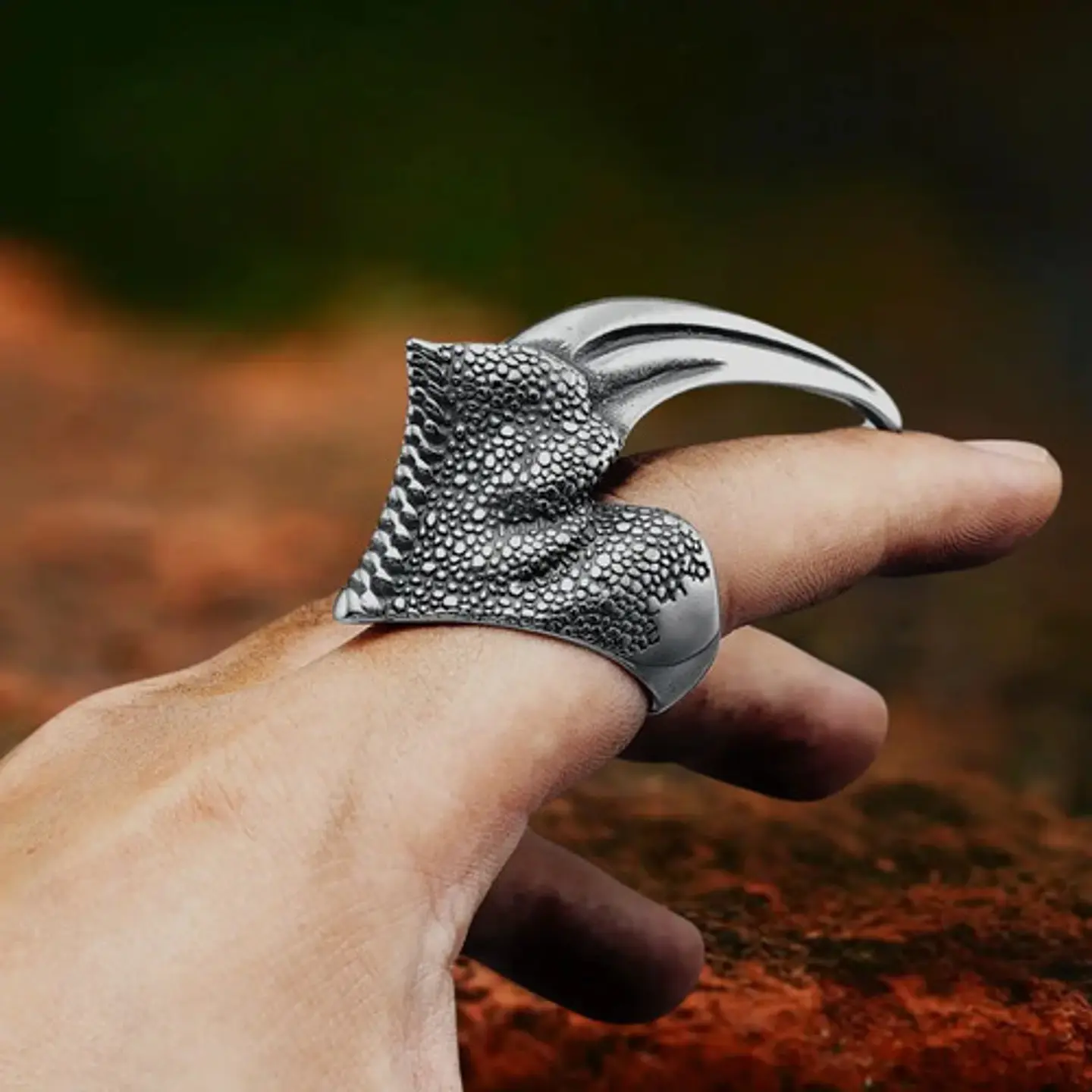 Anillo Para Hombre Y Mujer En De Forma Garra De Águila Acero 4