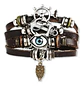 Pulsera Manilla Hombre Y Mujer De Cuero Con Ojo Turco Ancla  - Miniatura 1