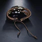 Pulsera Manilla Hombre Y Mujer De Cuero Con Ojo Turco Ancla  - Miniatura 5