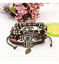 Pulsera Manilla Hombre Y Mujer De Cuero Con Ojo Turco Ancla  - Miniatura 8