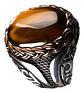Anillo Turco Para Hombre Y Mujer Con Piedra Ojo De Tigre  - Miniatura 1
