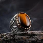 Anillo Turco Para Hombre Y Mujer Con Piedra Ojo De Tigre  - Miniatura 4