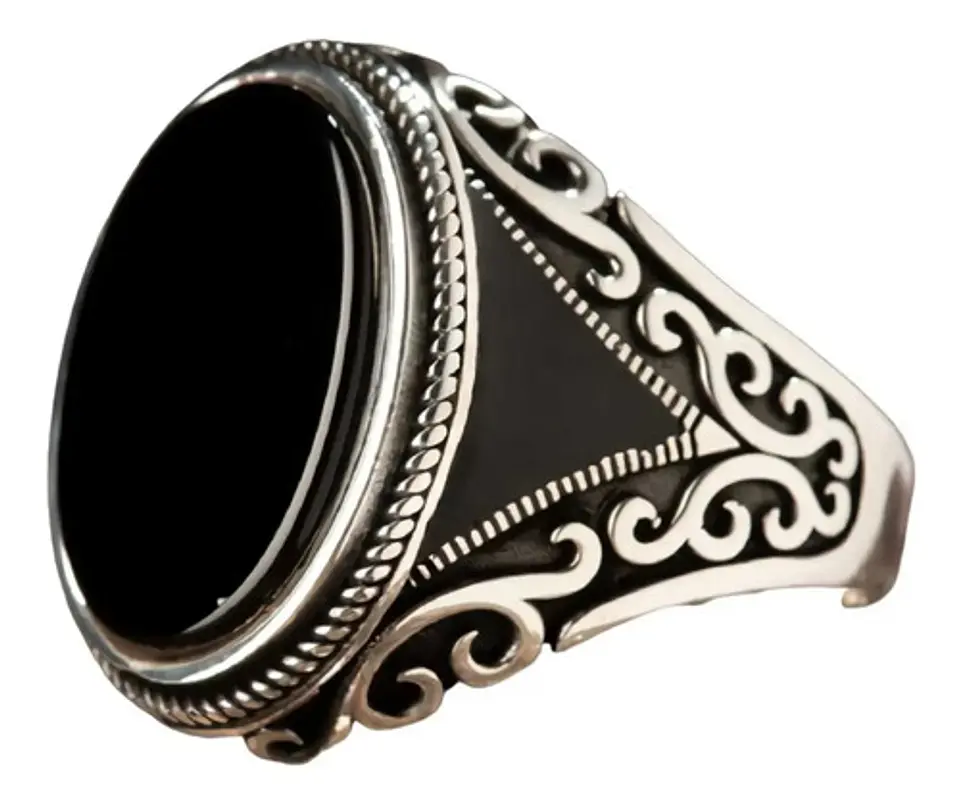 Anillo Turco Para Hombre Y Mujer Con Piedra Ojo De Tigre  6
