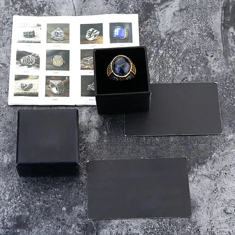 Anillo Gótico Para Hombre Con Piedra Negra Retro Moderno Cz