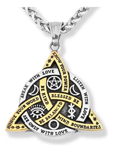 Collar Para Hombre Dije Amuleto Nudo Celta De Bruja Vikingo