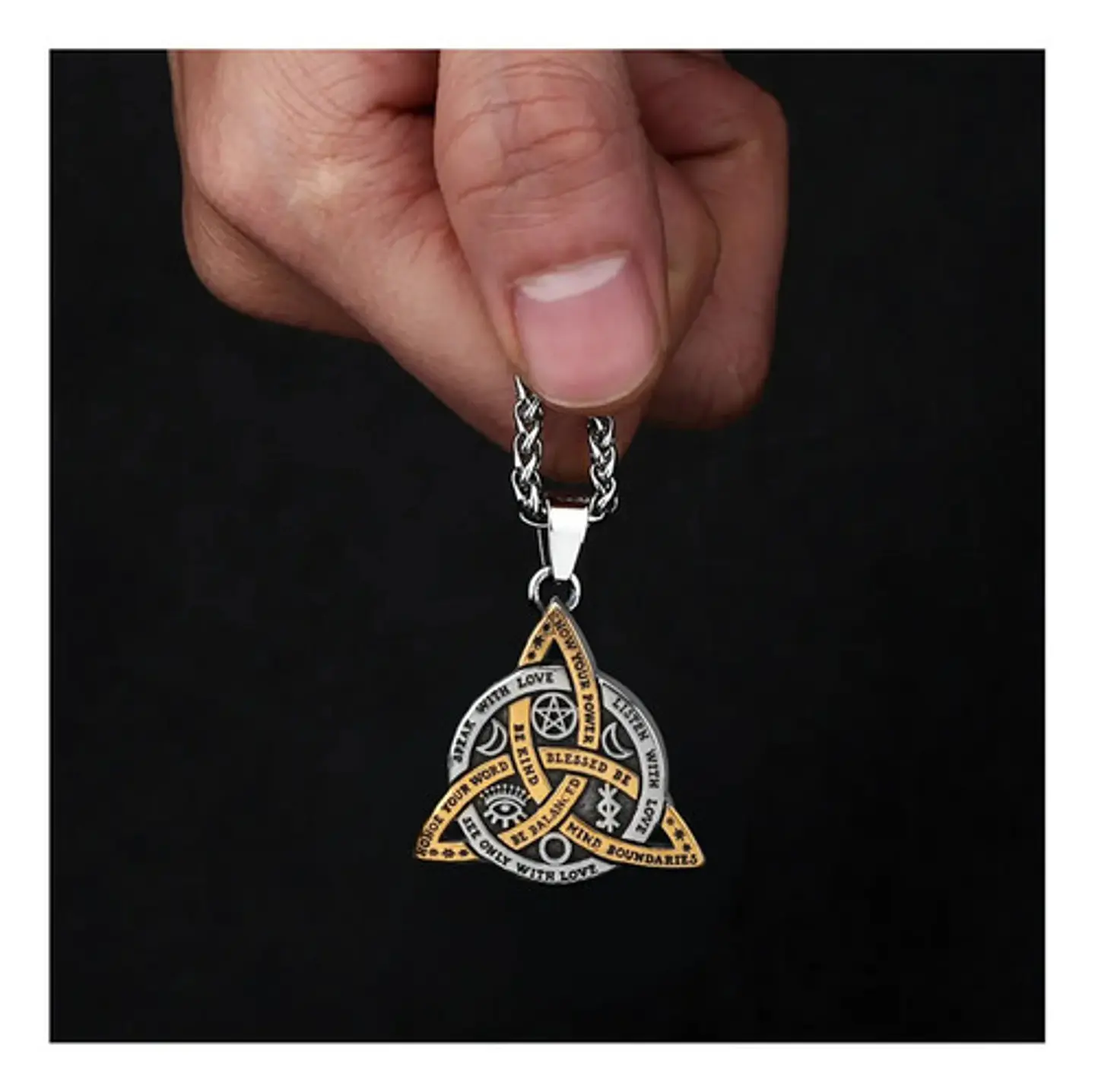 Collar Para Hombre Dije Amuleto Nudo Celta De Bruja Vikingo 3