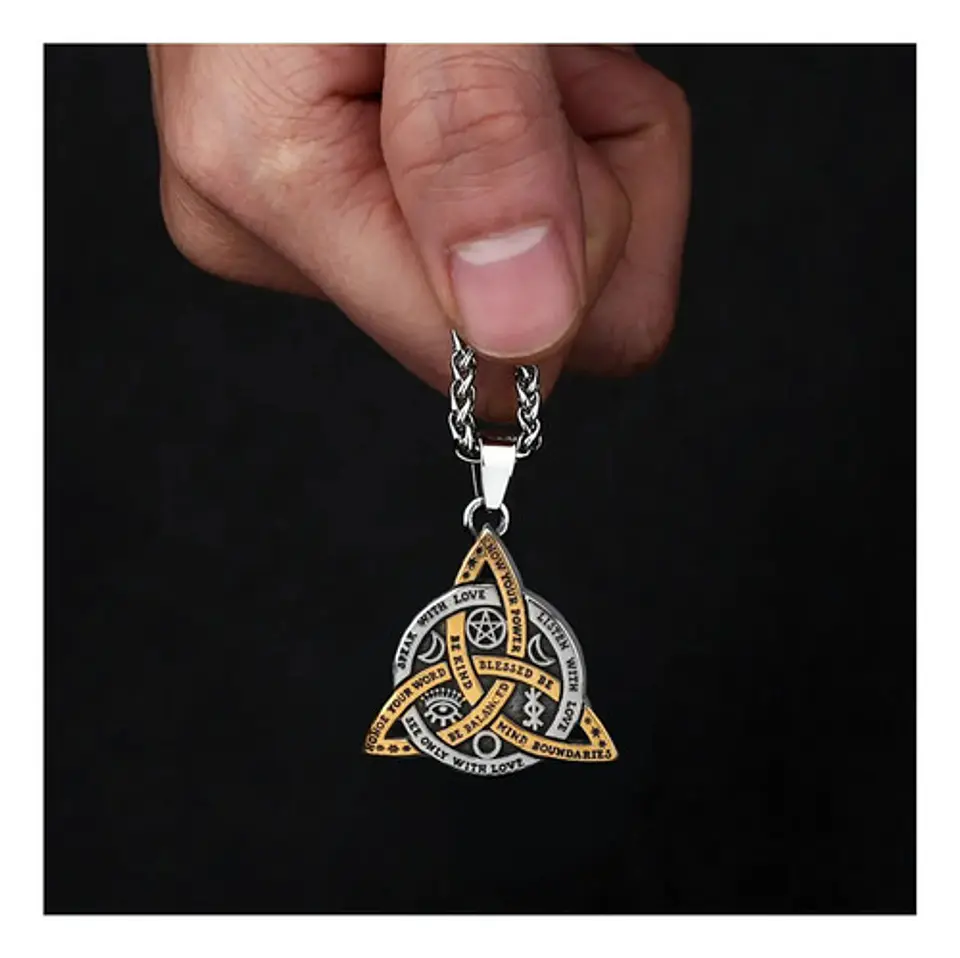 Collar Para Hombre Dije Amuleto Nudo Celta De Bruja Vikingo 3
