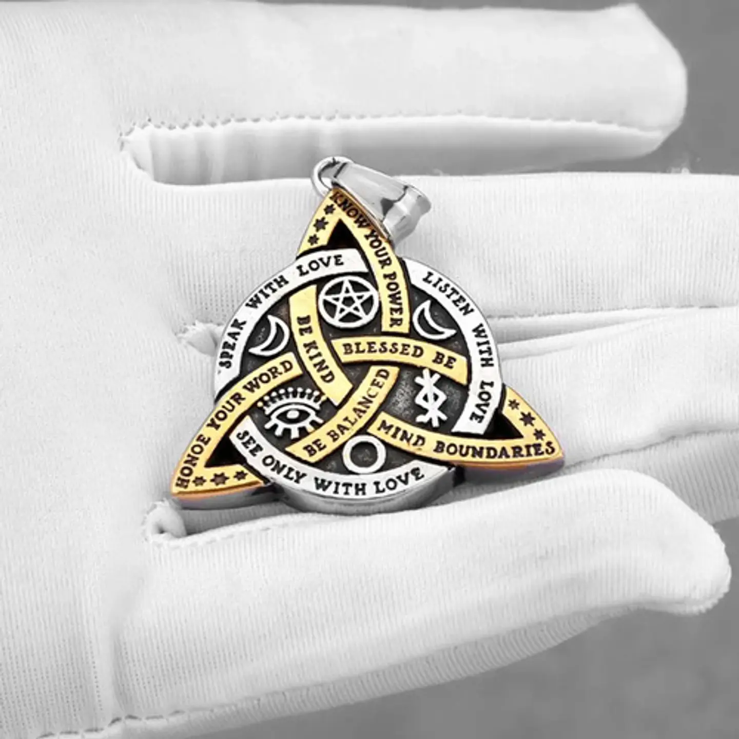 Collar Para Hombre Dije Amuleto Nudo Celta De Bruja Vikingo 7