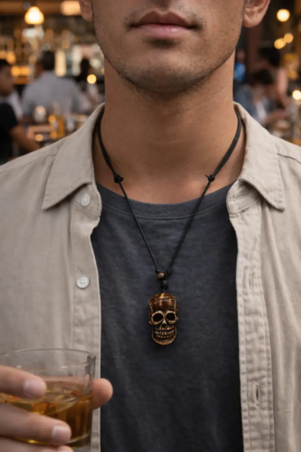 Collar Para Hombre Y Mujer Con Dije Cráneo Calavera Resina 13