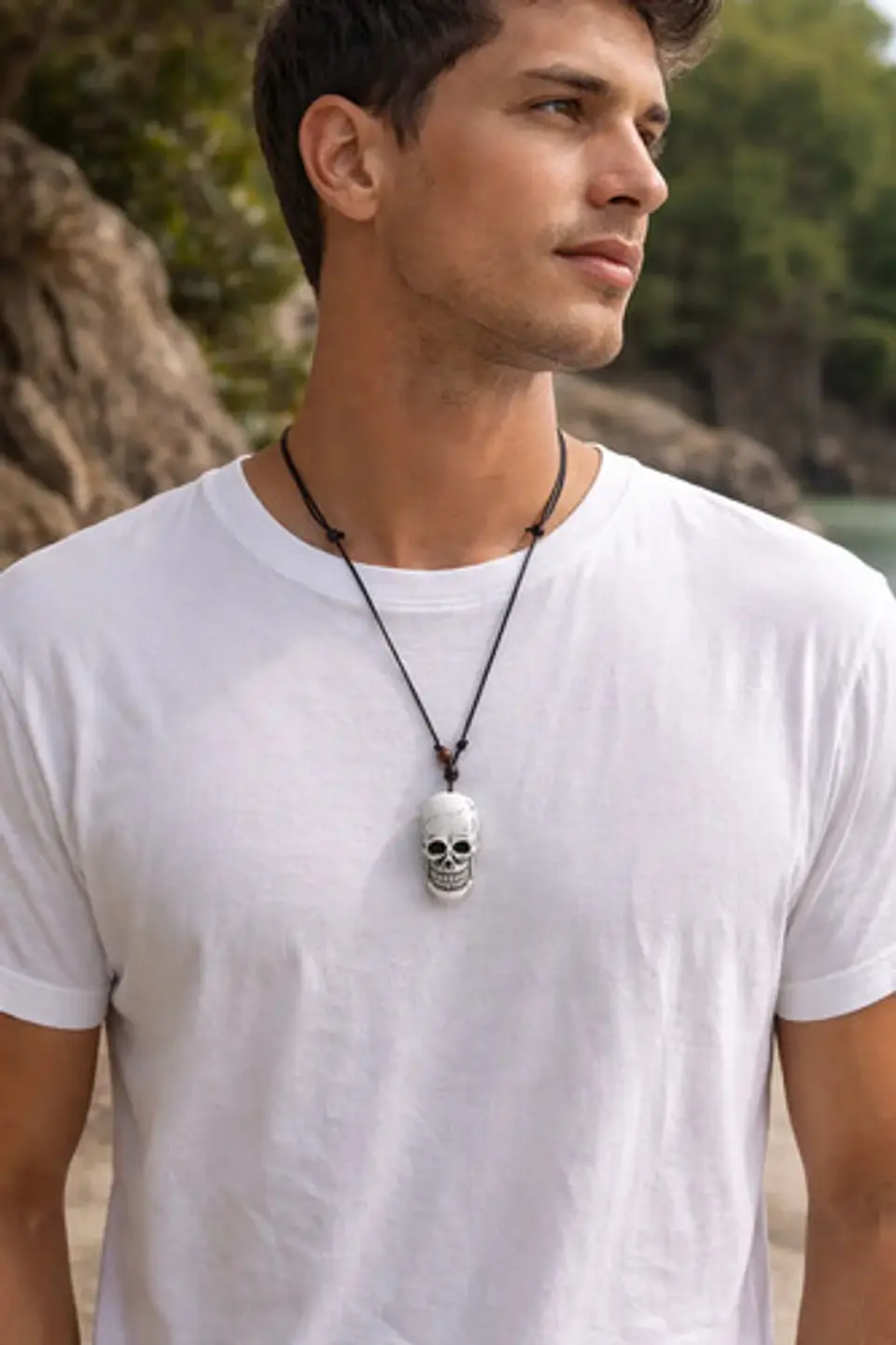 Collar Para Hombre Y Mujer Con Dije Cráneo Calavera Resina 20