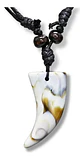 Collar Ajustable Para Hombre Mujer Con Colgante Gran Diente Negro - Miniatura 1