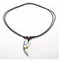 Collar Ajustable Para Hombre Mujer Con Colgante Gran Diente Negro - Miniatura 3