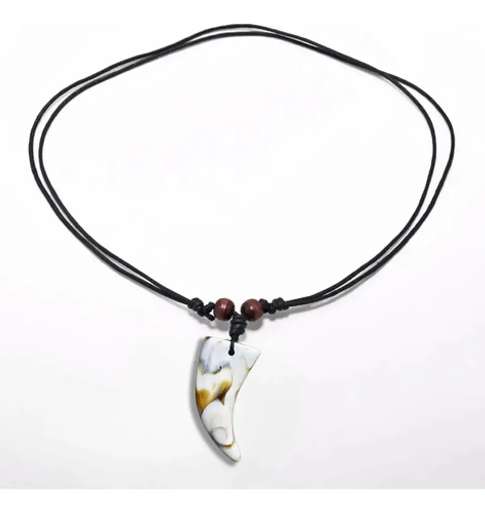 Collar Ajustable Para Hombre Mujer Con Colgante Gran Diente Negro 3