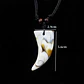 Collar Ajustable Para Hombre Mujer Con Colgante Gran Diente Negro - Miniatura 4