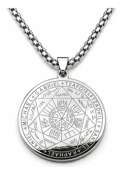 Collar Para Hombre Y Mujer Con Dije 7 Arcangeles Color Plata