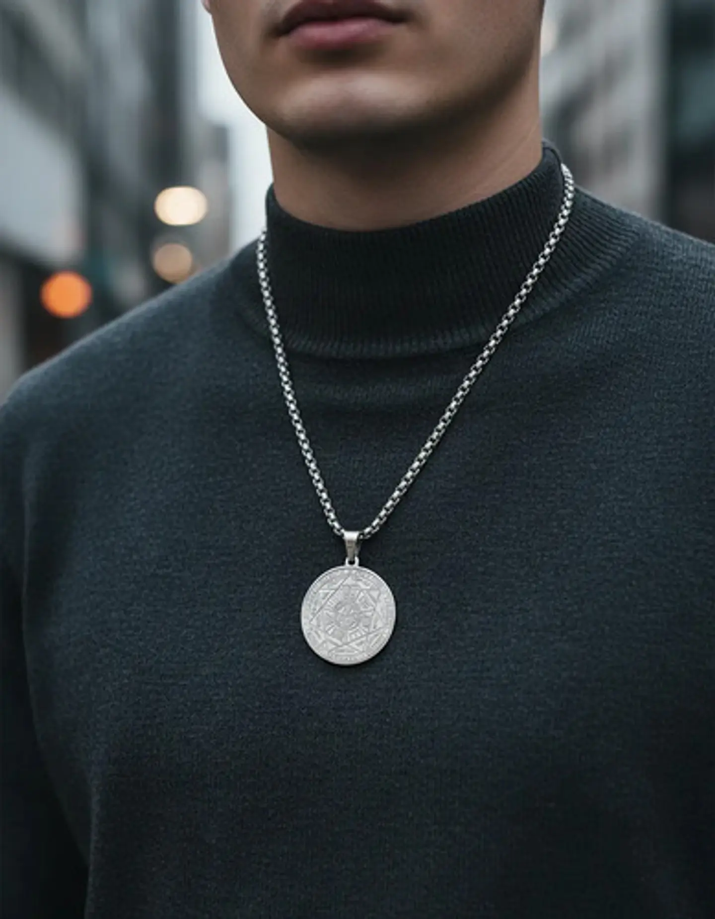 Collar Para Hombre Y Mujer Con Dije 7 Arcangeles Color Plata 5