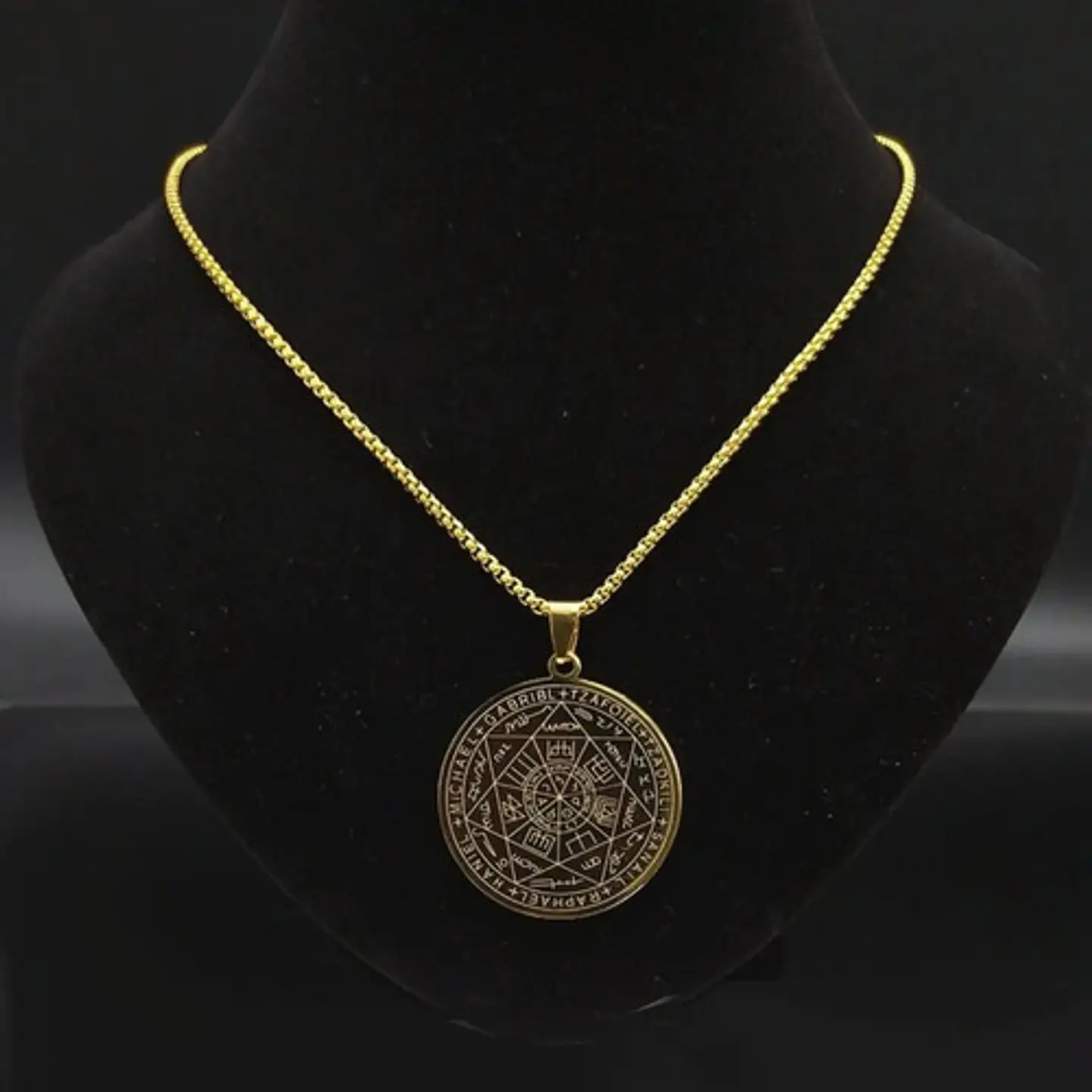 Collar Para Hombre Y Mujer Con Dije 7 Arcangeles Color Plata 16