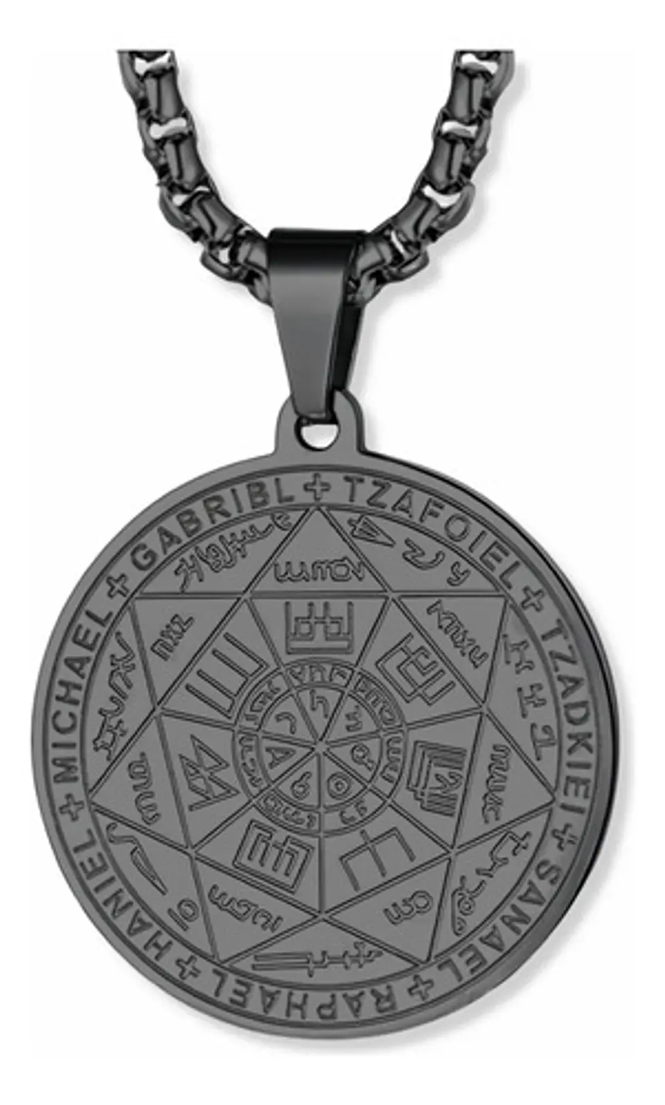 Collar Para Hombre Y Mujer Con Dije 7 Arcangeles Color Plata 17