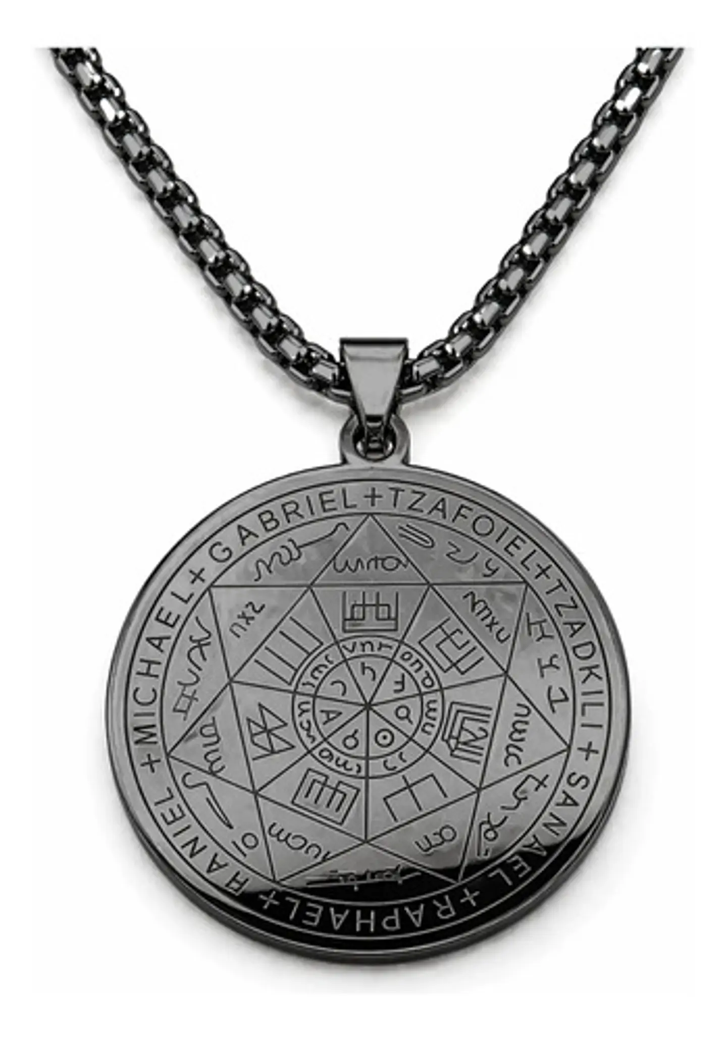 Collar Para Hombre Y Mujer Con Dije 7 Arcangeles Color Plata 18