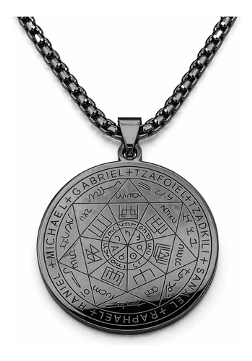 Collar Para Hombre Y Mujer Con Dije 7 Arcangeles Color Plata 18