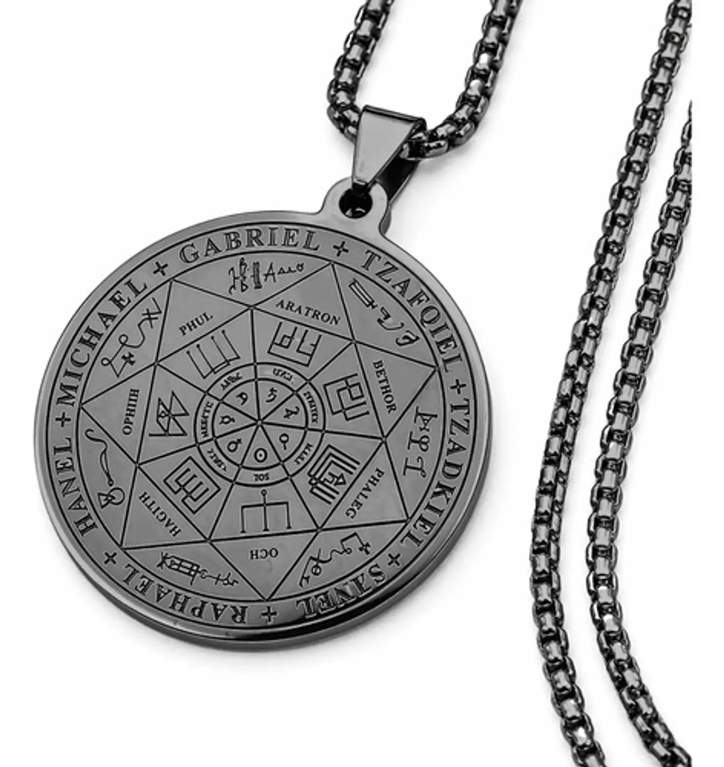Collar Para Hombre Y Mujer Con Dije 7 Arcangeles Color Plata 19