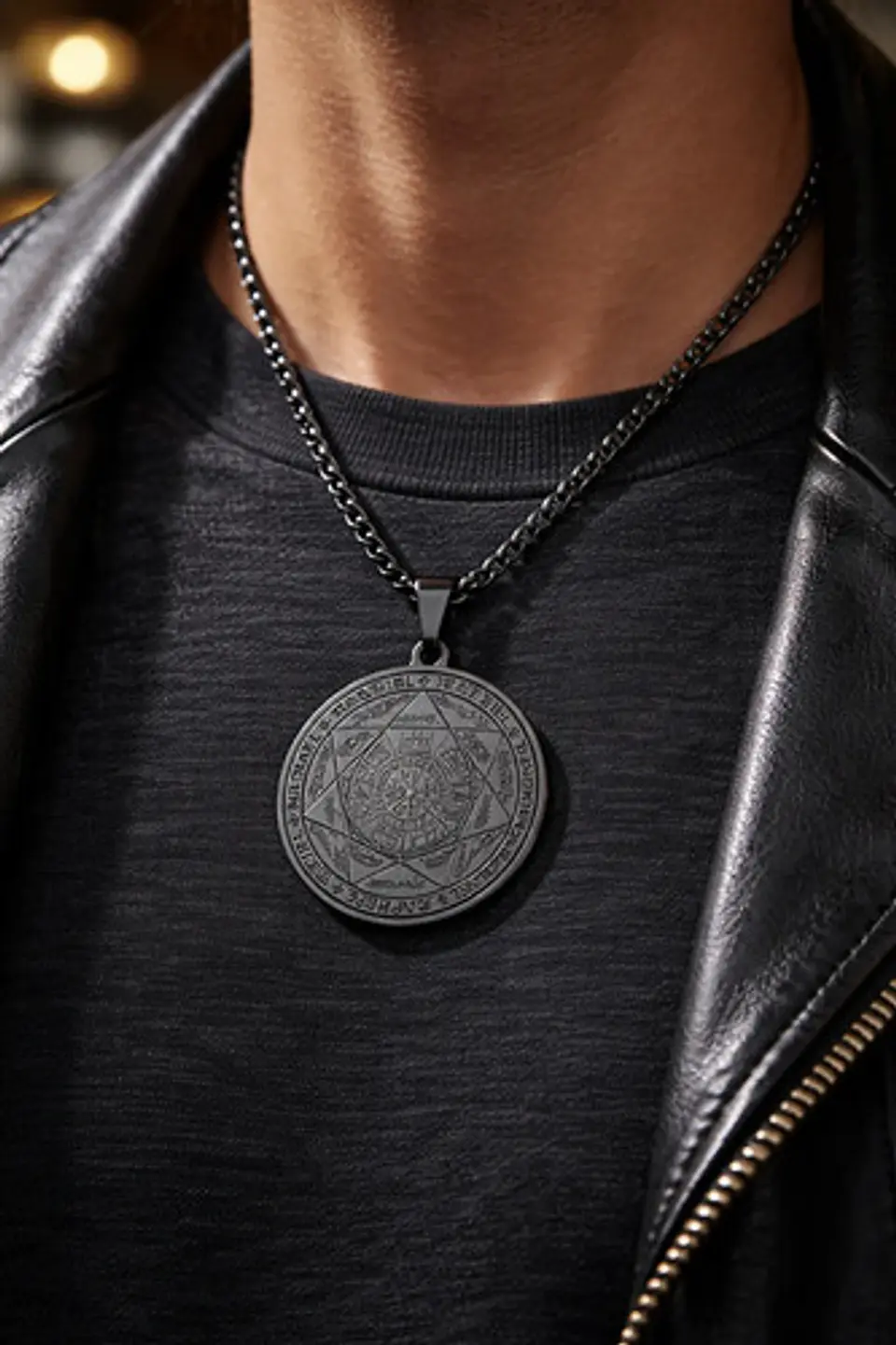 Collar Para Hombre Y Mujer Con Dije 7 Arcangeles Color Plata 25