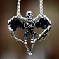 Collar Para Hombre Y Mujer Con Dije Calavera Alada De Acero  Plateado - Miniatura 6