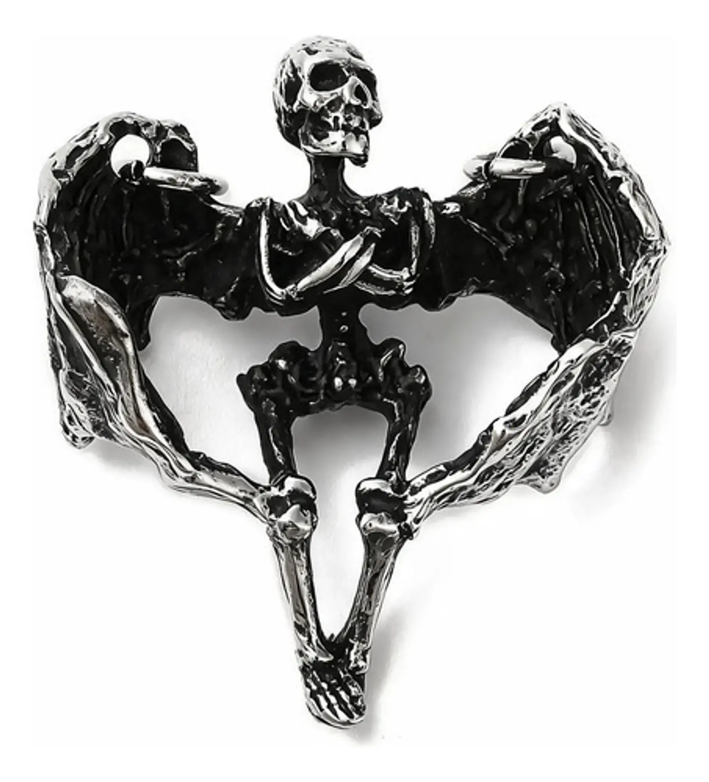 Collar Para Hombre Y Mujer Con Dije Calavera Alada De Acero  Plateado 8