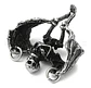 Collar Para Hombre Y Mujer Con Dije Calavera Alada De Acero  Plateado - Miniatura 9