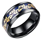 Anillo Argolla Acero Inoxidable Cadena Dragón Negro Hombre - Miniatura 1