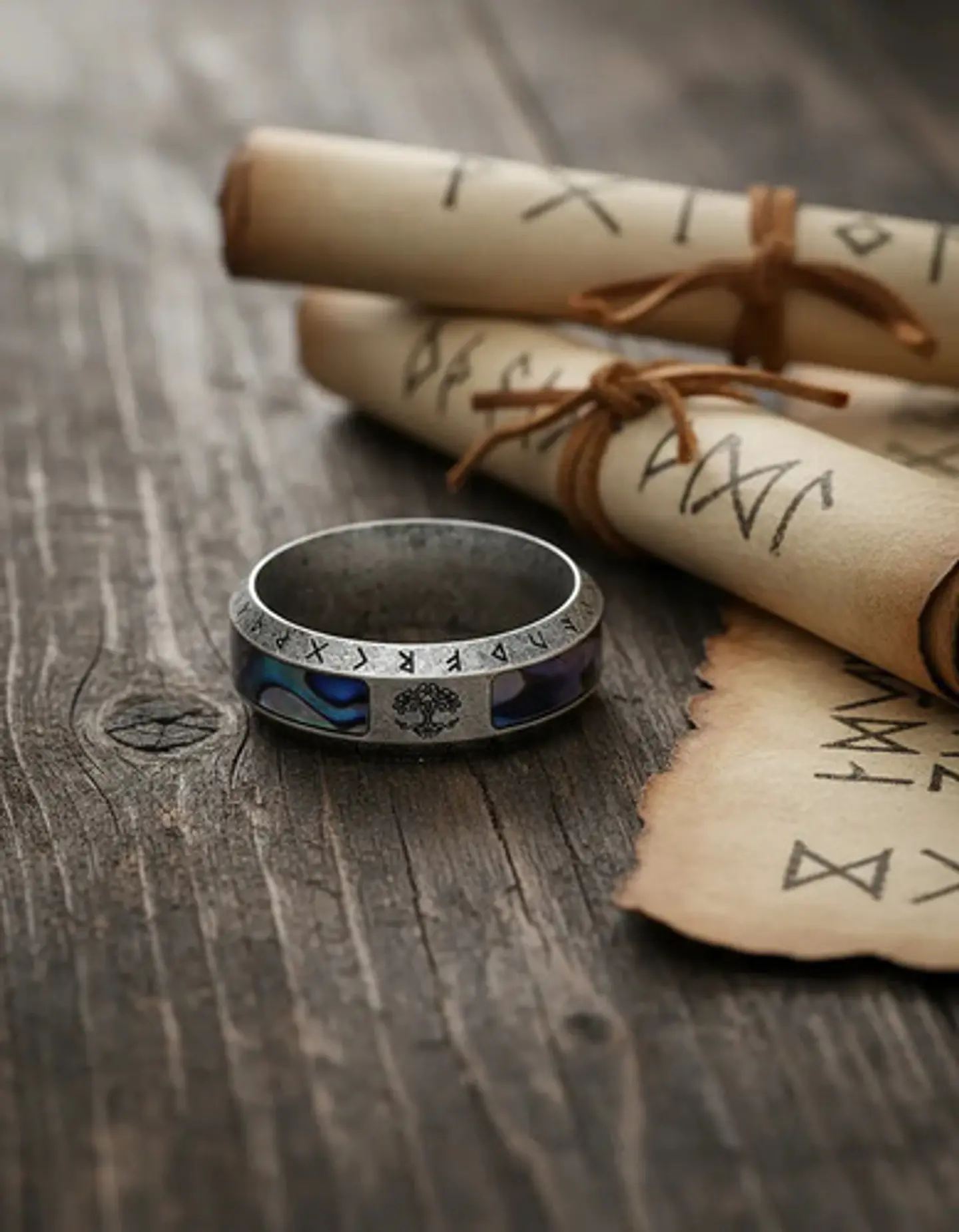 Anillo Para Hombre Mujer Vikingo Yggdrasil Árbol De La Vida 7