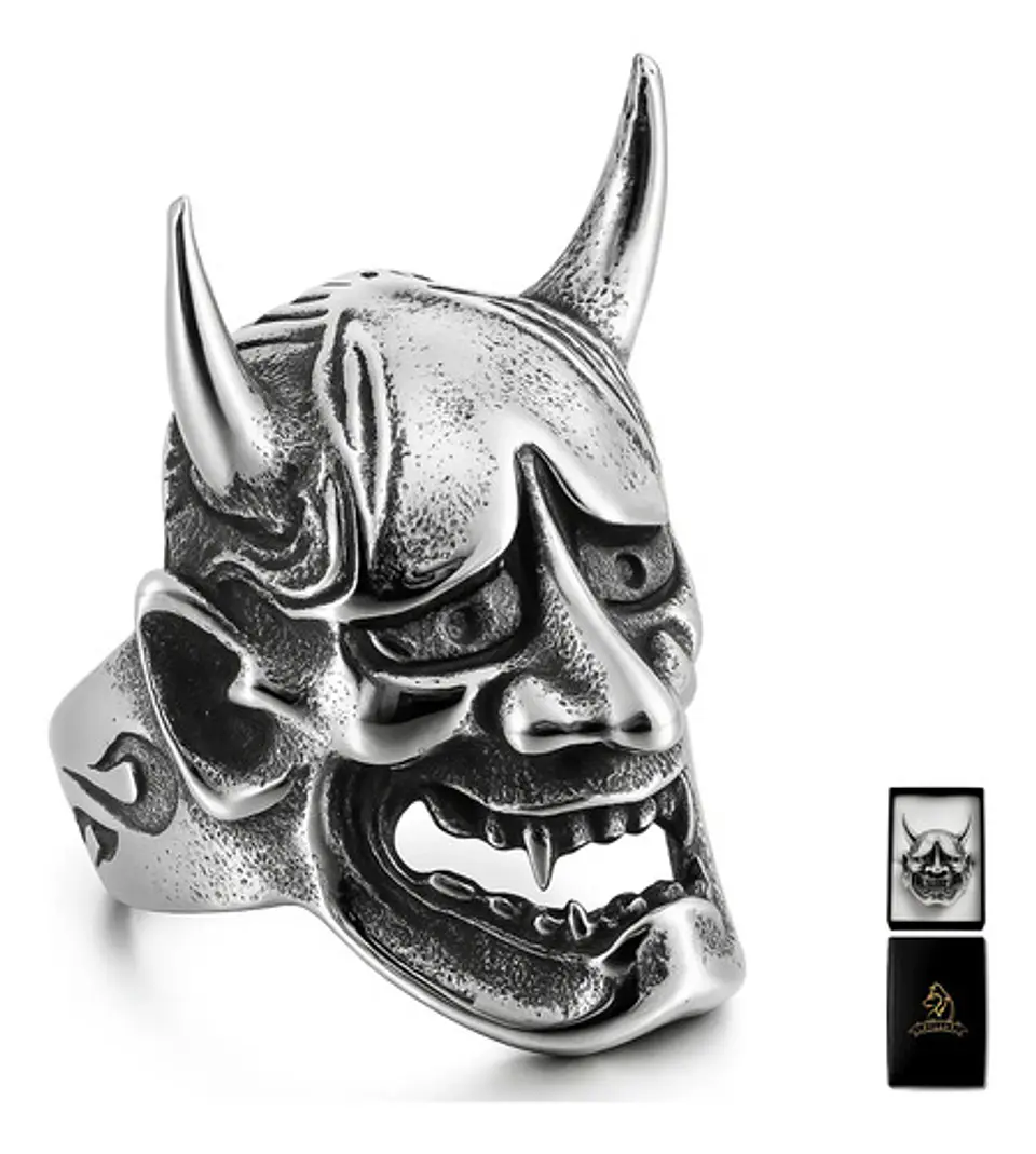 Anillo Para Hombre Y Mujer Forma Cabeza Prajna Genji Bushido 1