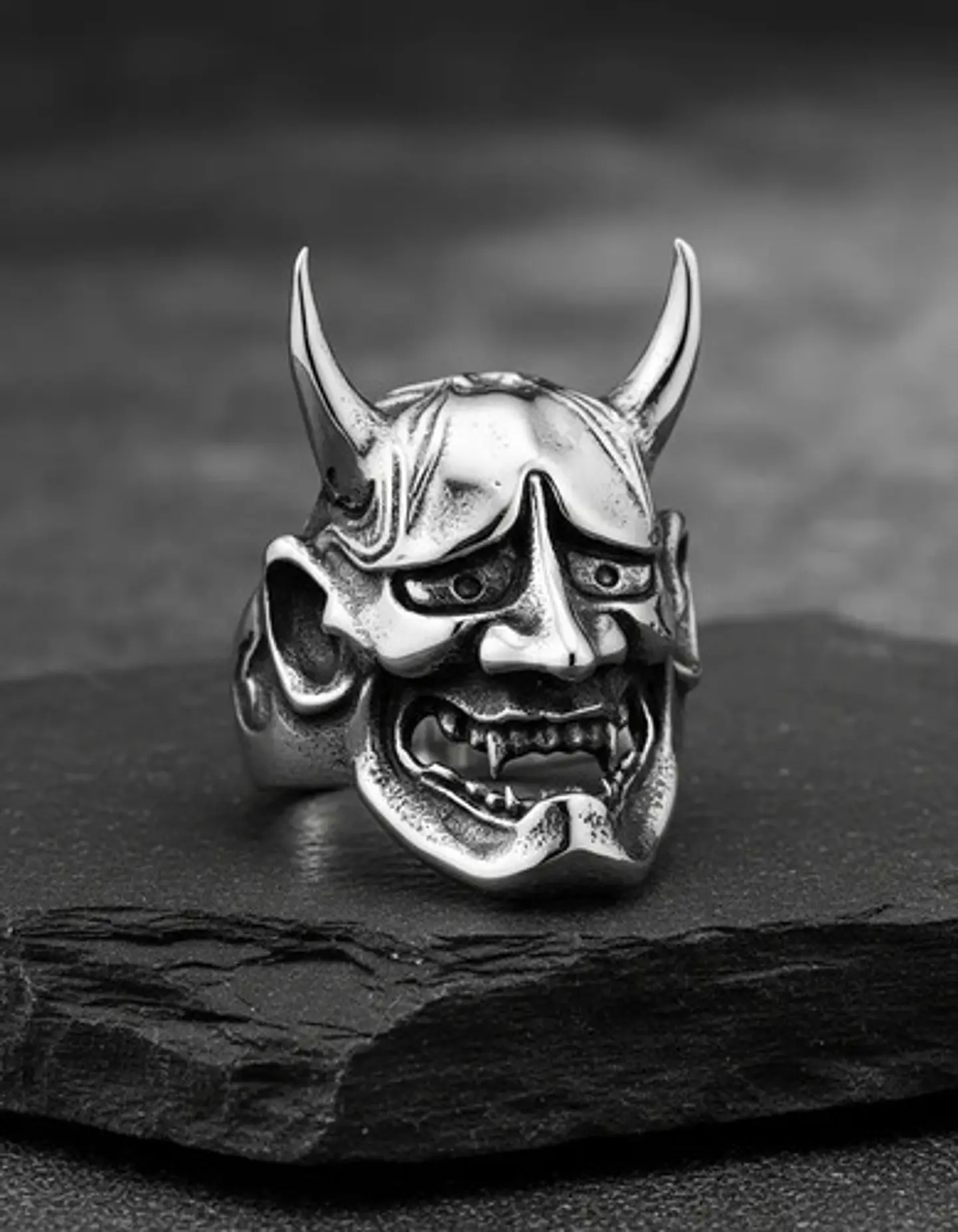 Anillo Para Hombre Y Mujer Forma Cabeza Prajna Genji Bushido 6