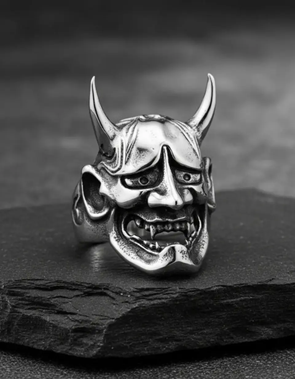 Anillo Para Hombre Y Mujer Forma Cabeza Prajna Genji Bushido 6