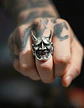 Anillo Para Hombre Y Mujer Forma Cabeza Prajna Genji Bushido - Miniatura 8