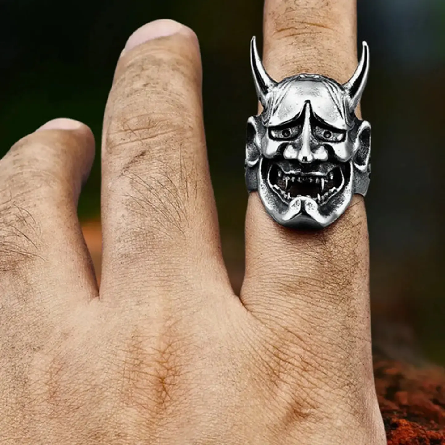 Anillo Para Hombre Y Mujer Forma Cabeza Prajna Genji Bushido 10