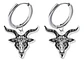 Set Joyería Para Hombre Mujer Con Cabeza De Cabra Pentagrama Plateado - Miniatura 4