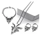 Set Joyería Para Hombre Mujer Con Cabeza De Cabra Pentagrama Plateado - Miniatura 6