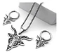 Set Joyería Para Hombre Mujer Con Cabeza De Cabra Pentagrama Plateado - Miniatura 7
