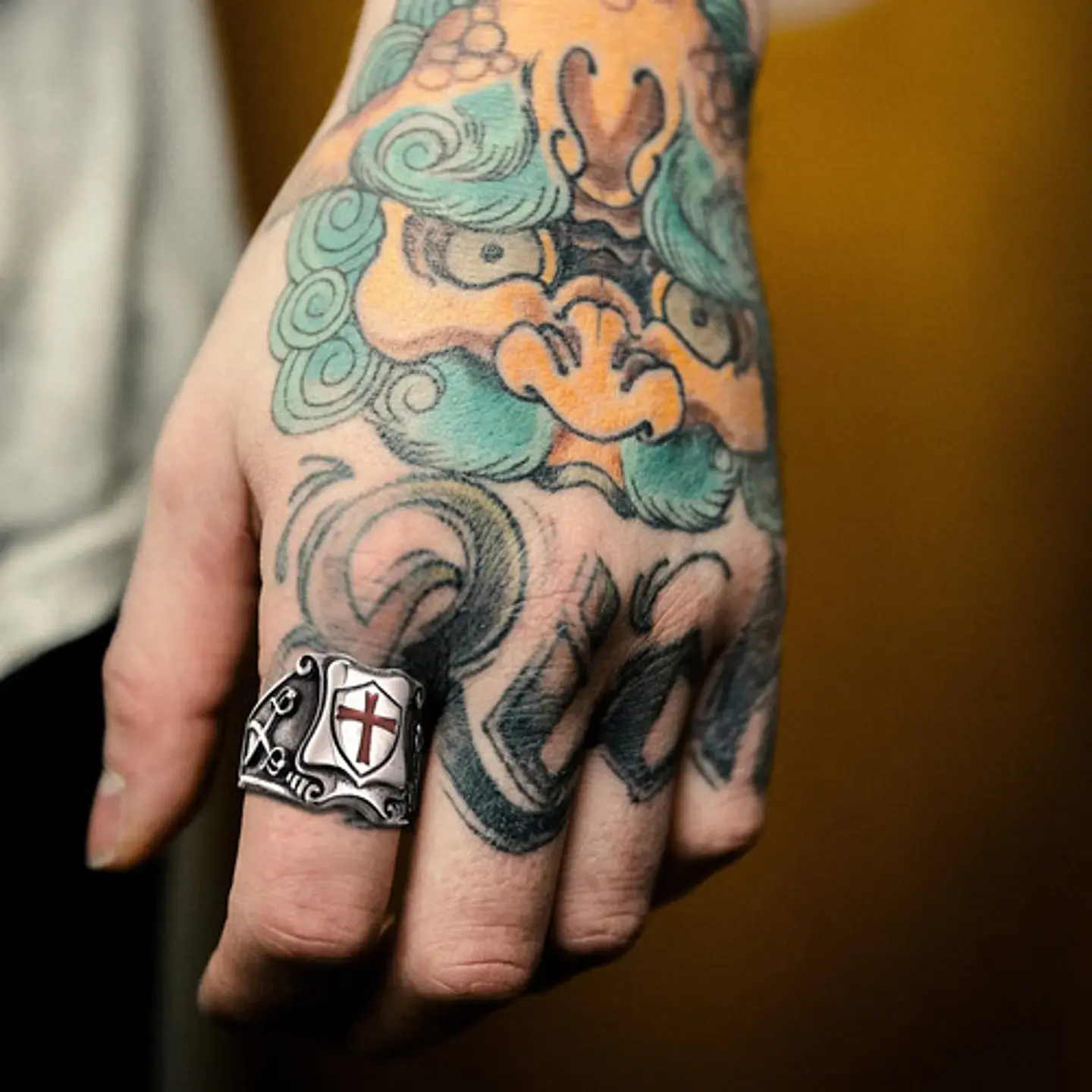 Anillo Para Hombre Con Escudo Cruz Caballeros Templarios 10