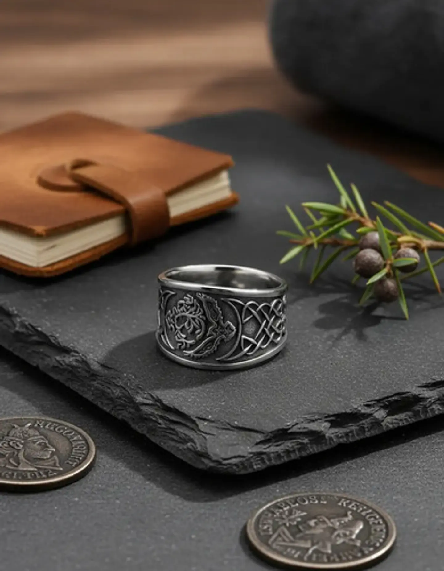 Anillo Para Hombre Amuleto Vikingo Árbol De Vida Yggdrasil 2